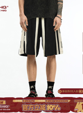 张晚意同款BJHG不计后果美式运动短裤男款夏串标潮牌直筒五分裤子