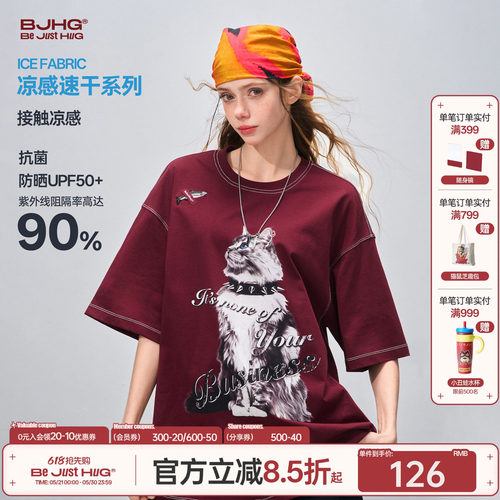 BJHG小猫t恤短袖男款夏2026新款