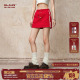 潮流显瘦小众短裙女 夏季 BJHG不计后果 红色百搭超火a字半身裙女款