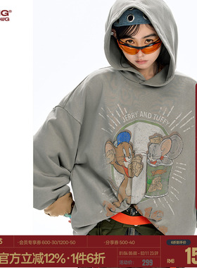 【猫和老鼠联名】BJHG不计后果美式连帽卫衣男款春季情侣款外套女