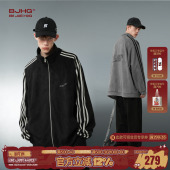 休闲撞色立领夹克棒球服外套女 春季 BJHG不计后果美式 卫衣外套男款