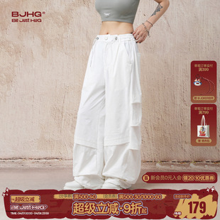 子男春季 宋雨琦同款 BJHG不计后果白色工装 裤 女 轻薄三防休闲伞兵裤
