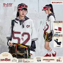 BJHG不计后果 美式棒球t恤短袖男款夏季潮牌复古衣服新款情侣半袖