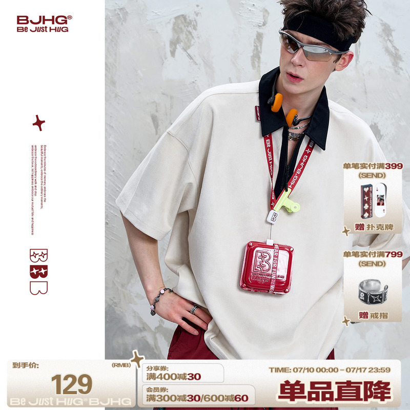 BJHG不计后果 凉感polo衫男款夏季新款男士短袖t恤美式速干上衣女