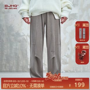 潮牌宽松直筒运动卫裤 BJHG不计后果极简风休闲裤 美式 冬季 女 子男款