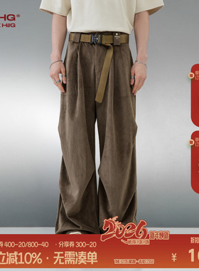 BJHG不计后果工装裤子男款冬季松弛感美式复古卫裤阔腿伞兵裤子女