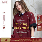 凉感速干运动短袖 张桂源同款 夏季 男款 女 BJHG不计后果复古T恤短袖