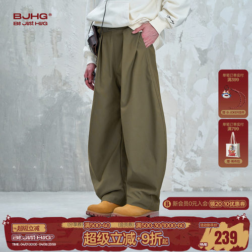 BJHG不计后果美式复古弯刀裤子男款春秋潮牌山系户外运动工装裤子