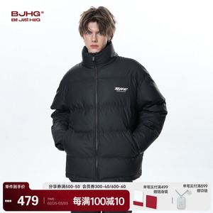 BJHG不计后果白鸭绒加厚羽绒服男冬季潮牌美式oversize面包服外套