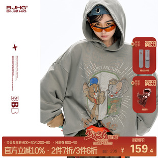 秋冬情侣款 连帽卫衣男款 BJHG不计后果美式 外套女 猫和老鼠联名