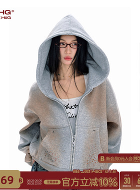 FTT FlyTheTruth脏脏卫衣外套女款春季新款美式连帽休闲开衫外套