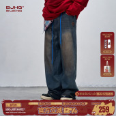子男款 休闲直筒长裤 春季 美式 2026新款 BJHG不计后果水洗做旧牛仔裤