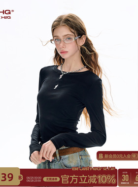 FTT FlyTheTruth  修身内搭长袖t恤女春简约高智感打底衫圆领上衣