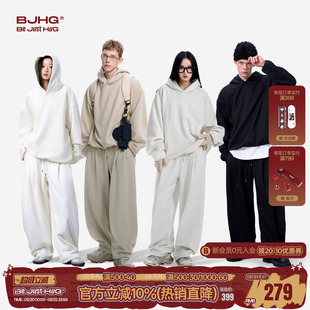 BJHG不计后果火焰绒连帽加绒卫衣男款春季潮牌休闲裤子运动套装女