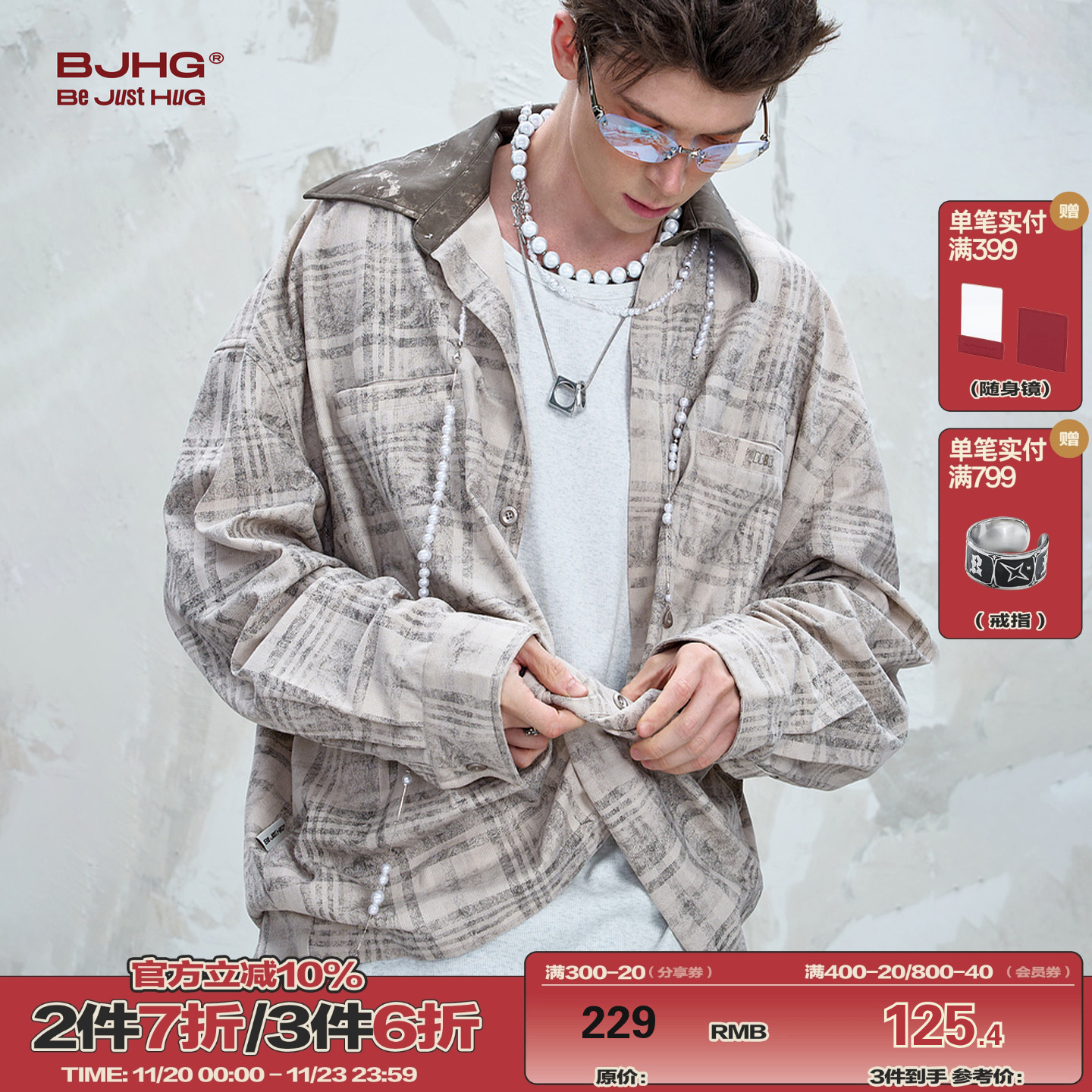 BJHG不计后果早秋复古长袖衬衫