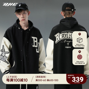 BJHG不计后果秋季HIPHOP美式复古夹克男生潮牌棒球服情侣外套上衣