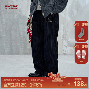 BJHG不计后果灯芯绒休闲裤子男款季冬美式潮牌宽松直筒阔腿运动裤