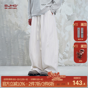 直筒宽松运动裤 BJHG不计后果仿羊毛弯刀休闲裤 卫裤 秋冬新款 子男款