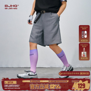 子山系宽松复古直筒五分裤 休闲裤 男夏季 BJHG不计后果亚麻透气短裤