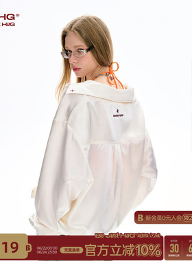 BJHG不计后果休闲白色衬衫女款夏季2026新款潮牌美式宽松薄外套女