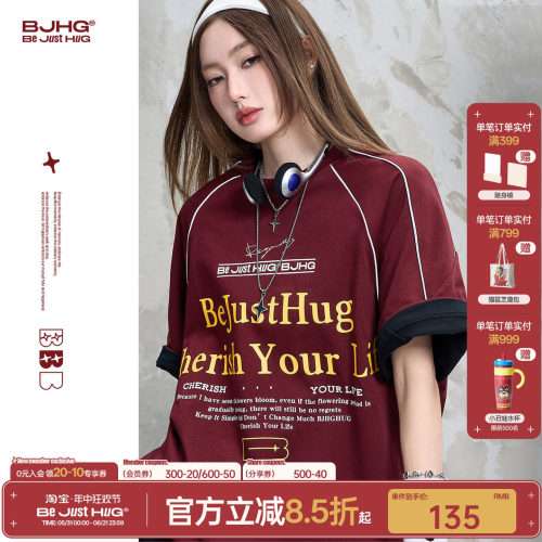BJHG泽西风T恤复古赛车短袖衣服