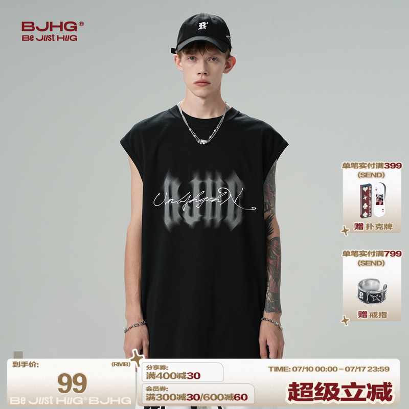 BJHG夏宽松运动篮球健身无袖背心