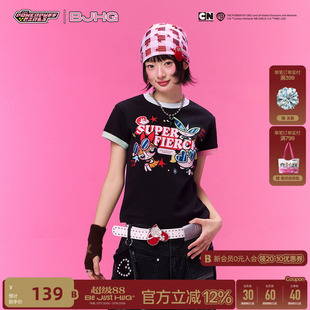 【飞天小女警联名】 BJHG不计后果复古卡通短袖t恤女装夏修身上衣