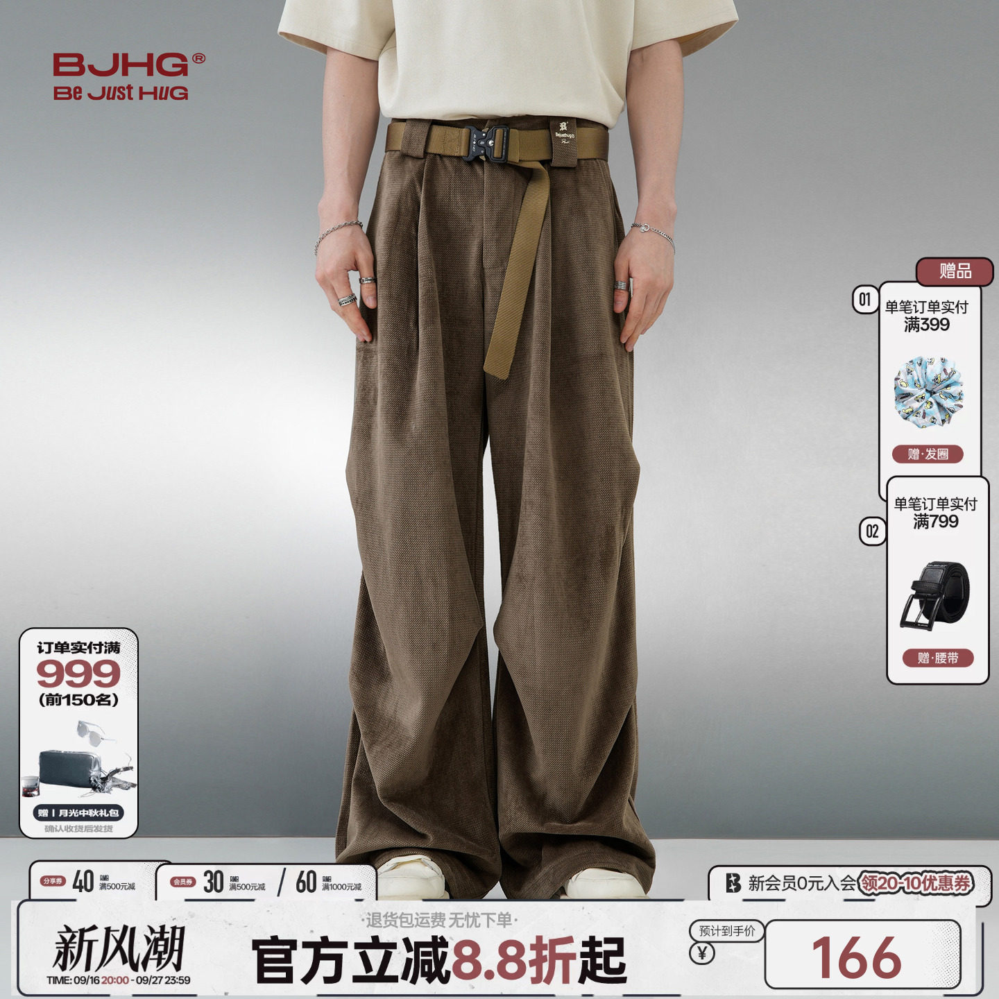 明星同款BJHG不计后果复古工装裤图片