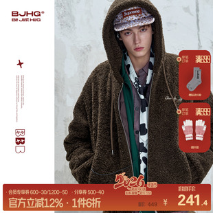 BJHG不计后果仿羊羔绒90白鸭羽绒服男款冬季连帽棉服情侣羽绒外套