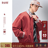 BJHG不计后果复古红色夹克外套男款 春季 潮牌高级感痞帅休闲外套女