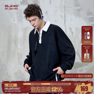 长袖 春季 POLO衫 2026新款 环保麂皮绒衣服 卫衣男款 BJHG不计后果美式