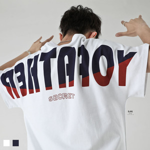 欧美街头嘻哈宽松印花t恤