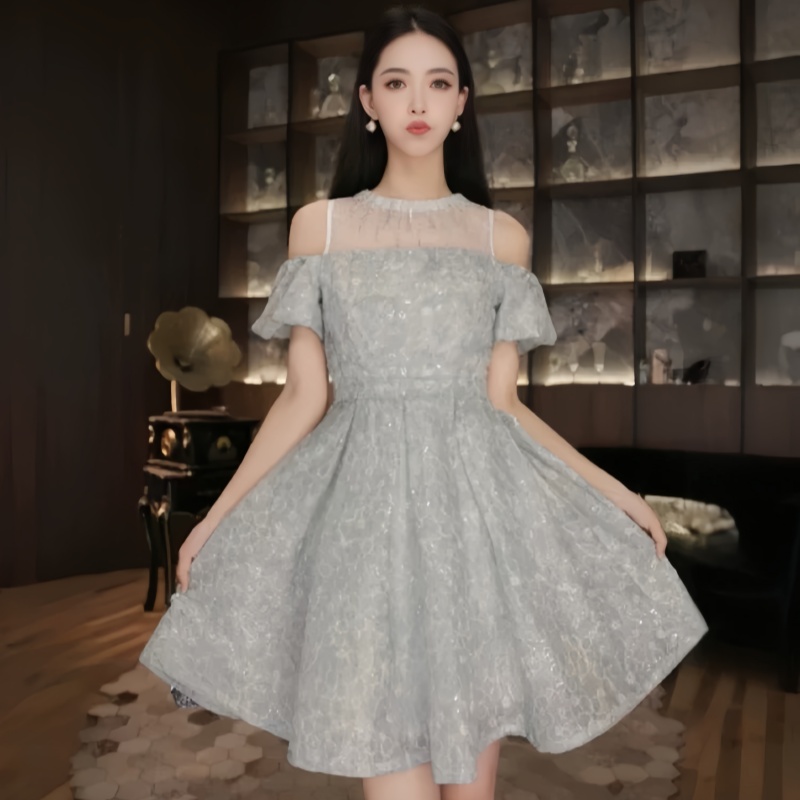 法式气质a字连衣裙夏季女装轻奢