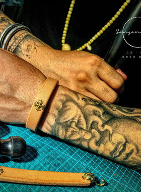 手工制作皮手环牛皮包邮13mm