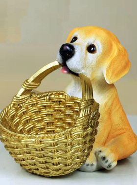 树脂小狗钥匙收纳摆件