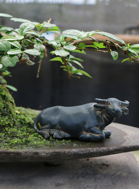 小水牛摆件微景观盆景造景装饰品花盆庭院假山流水装饰家居配优选