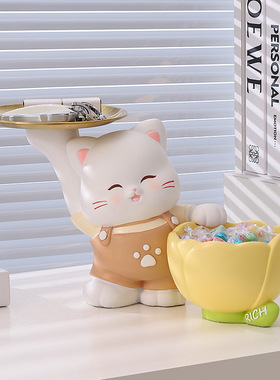 新款创意招财猫摆件桌面装饰收纳