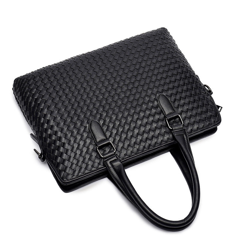 HAND-WOVEN NEW HANDBAG MENS BAG CROSS-SECTION BUSINESS BAG SHOULDER DIAGONAL PACKAGE KOREAN MENS BAG BRIEFCASE TIDE