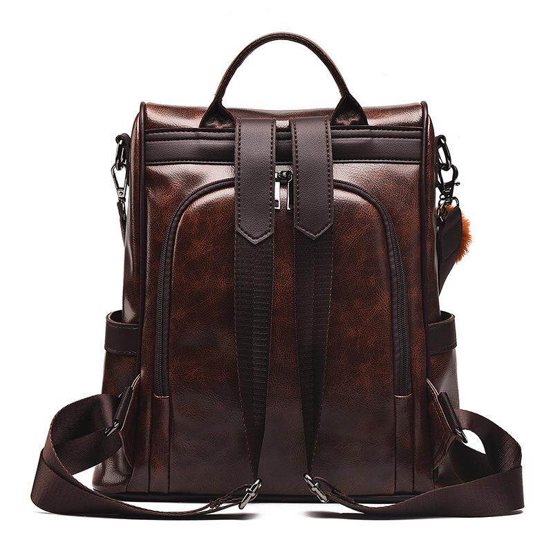 KOREAN VERSION OF THE NEW FASHION LEATHER CAPACITY KOREAN VERSION OF THE STREET CASUAL BAG BACKPACK BIG SOFT WOMENS BAG BACKPACK
