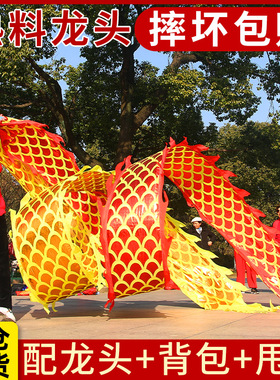 舞龙彩带健身健身龙带甩彩带舞龙甩龙带龙头彩带耍龙中老年人健身