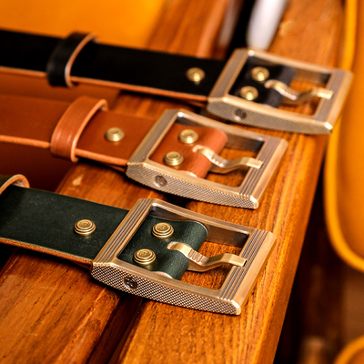 风尘FC 第七代线切割黄铜7代40mm宽英国JE马缰革头层牛皮手工皮带