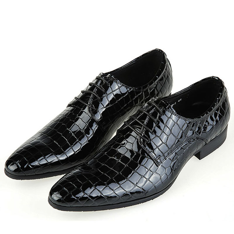 欧美石头纹漆皮商务休闲鞋