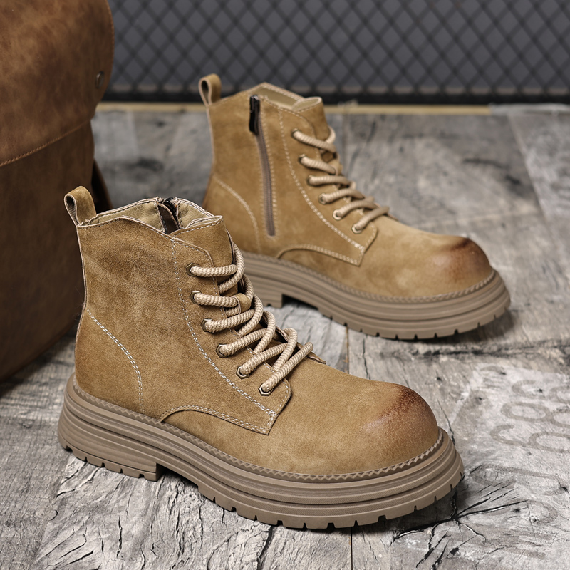 英伦风马丁靴2025新款高帮大头靴