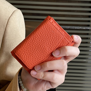 真皮短款钱包女款2026新款小硬币零钱包轻薄小巧钱夹设计感小众