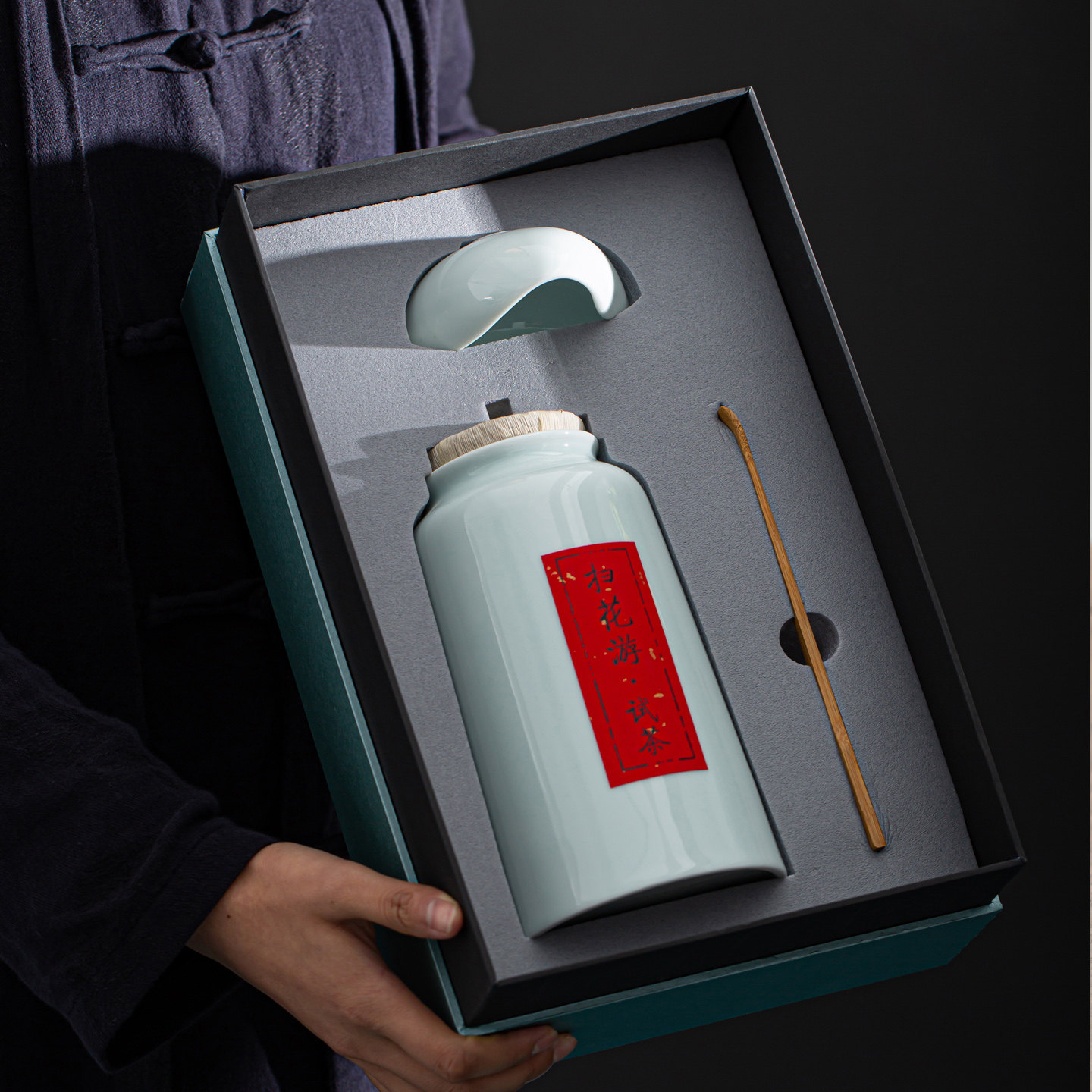 高档陶瓷茶叶包装罐白茶白毫银针茶仓密封茶拨储物双罐礼盒可定制,餐饮具,茶叶罐,淘宝优惠券,粉丝福利购,淘宝优惠卷