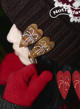 NotToday|原创设计心里放烟花发夹 醋酸边夹侧边刘海夹鸭嘴夹发饰