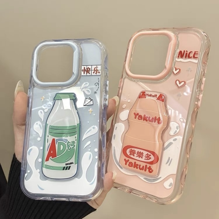 卡通可爱奶油边饮料AD钙奶益力多适用iphone15promax16手机壳苹果1413防摔11/12promax女16pro保护套16promax