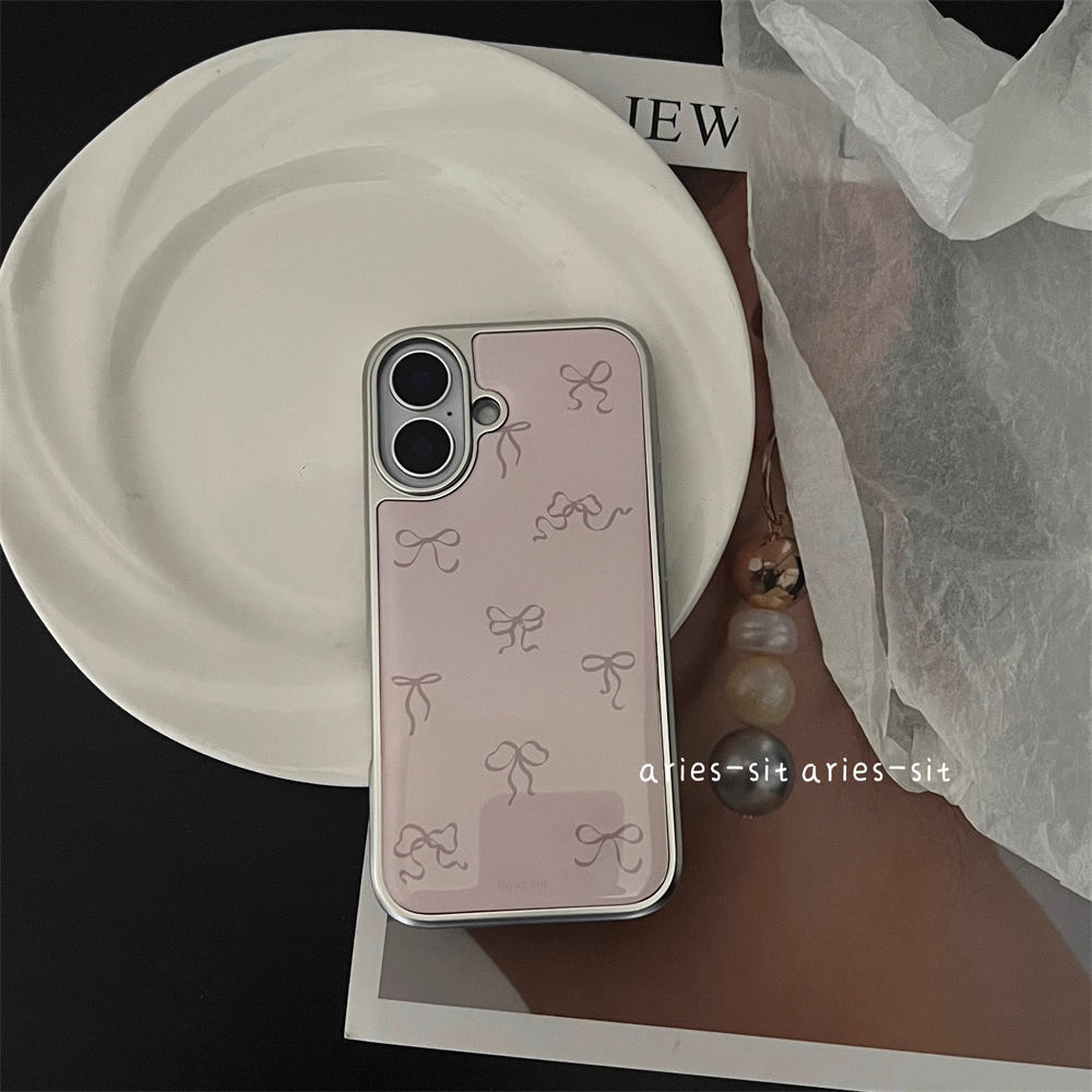 小众蝴蝶结适用iPhone15promax苹果16pro手机壳滴胶13防摔141211全包17promax新款17pro高级感15pro少女电镀