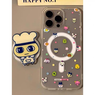 可爱卡通厨师拓麻歌子磁吸支架适用iPhone15promax苹果14手机壳13pro防摔1211男女16promax磨砂xsxr硬78plus