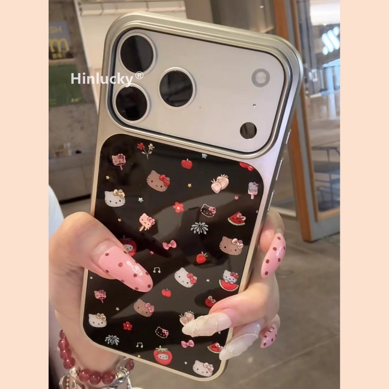 ins卡通可爱满屏kitty猫适用iPhone15promax苹果16pro手机壳滴胶13防摔1412全包17promax女17pro电镀壳15pro